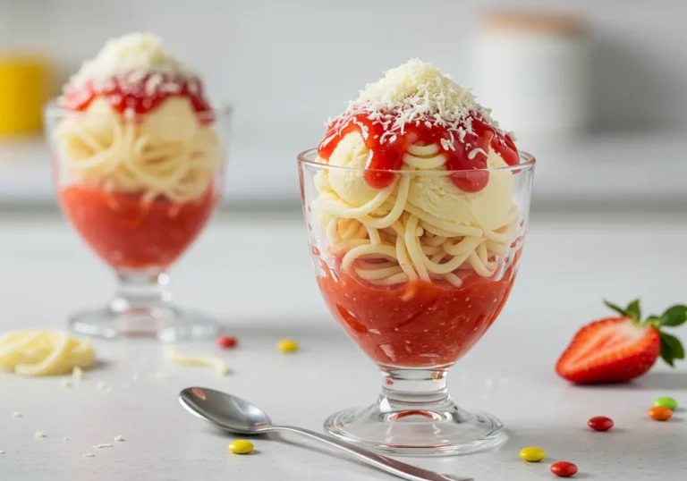 Spaghetti Eis Dessert