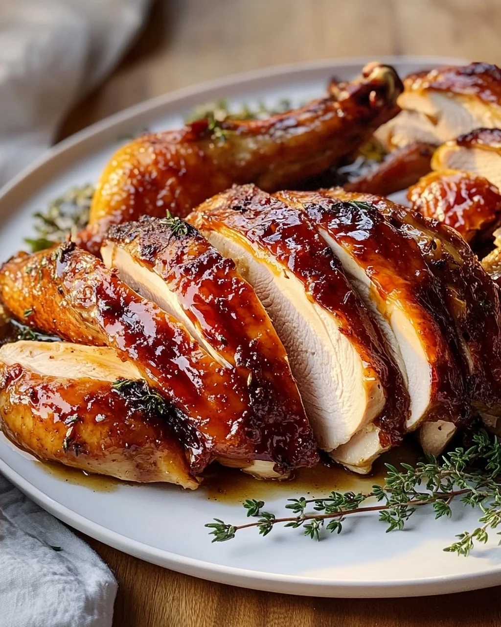 Ahornbutter-glasiertes Truthahn-Rezept für festliche Anlässe