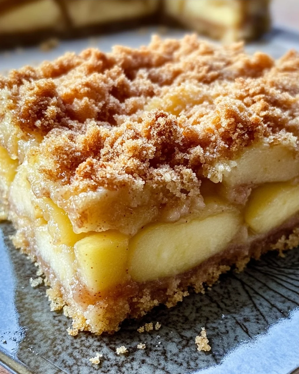 Apfelkuchen vom Blech - mit Pudding und knusprigen Streuseln