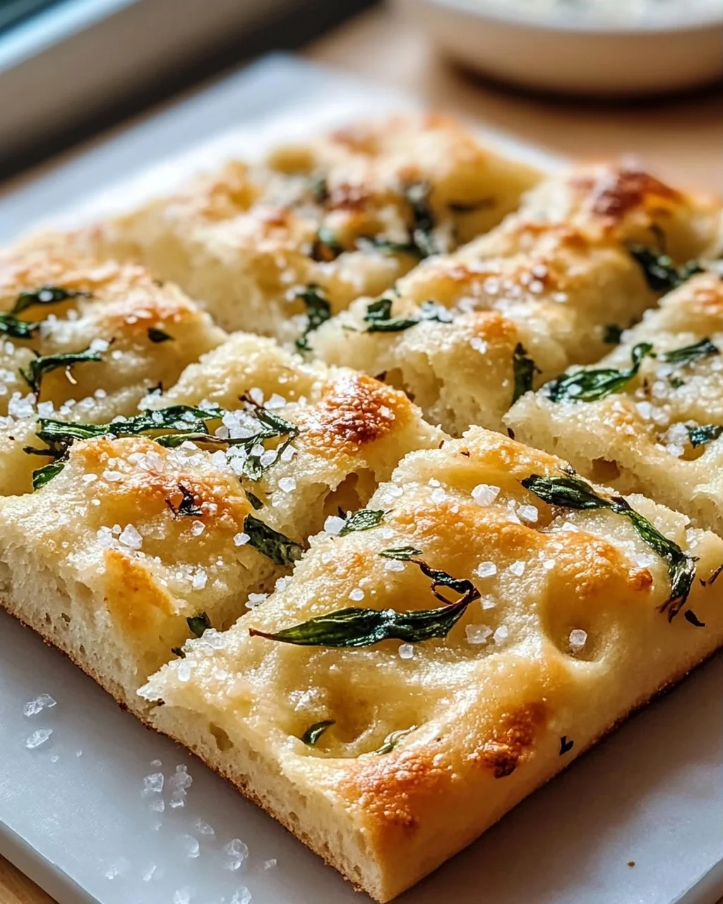 Bärlauch Focaccia mit Meersalz – Aromatischer Genuss!