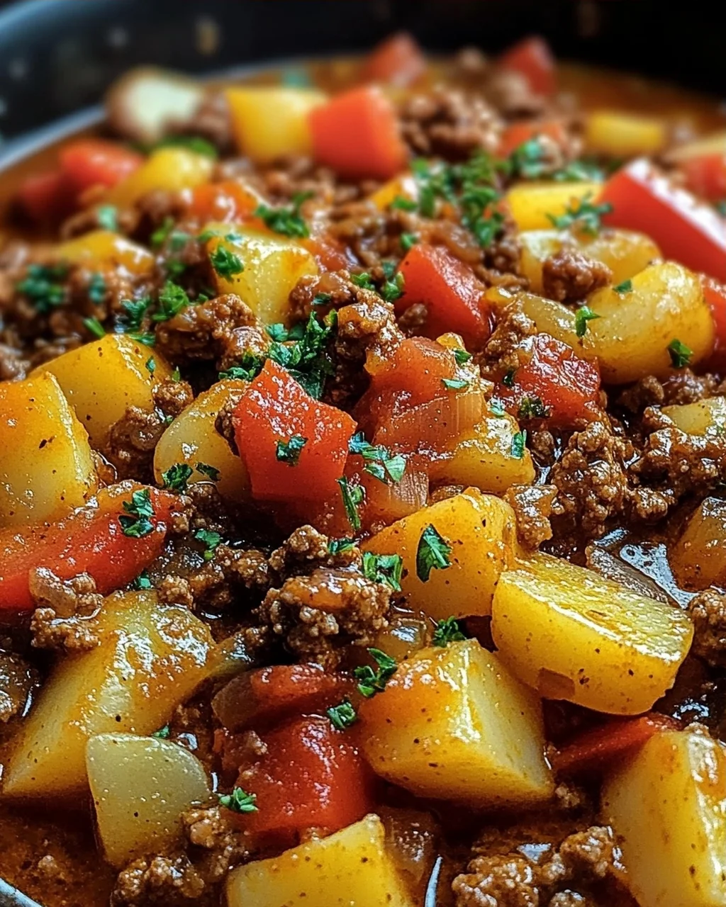 Bauerntopf mit Hackfleisch, Kartoffeln & Paprika