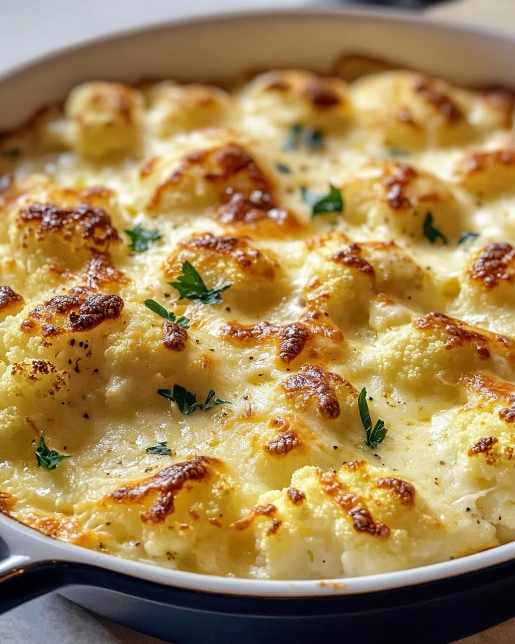 Cremiger Blumenkohl Käse Auflauf Low Carb Rezept