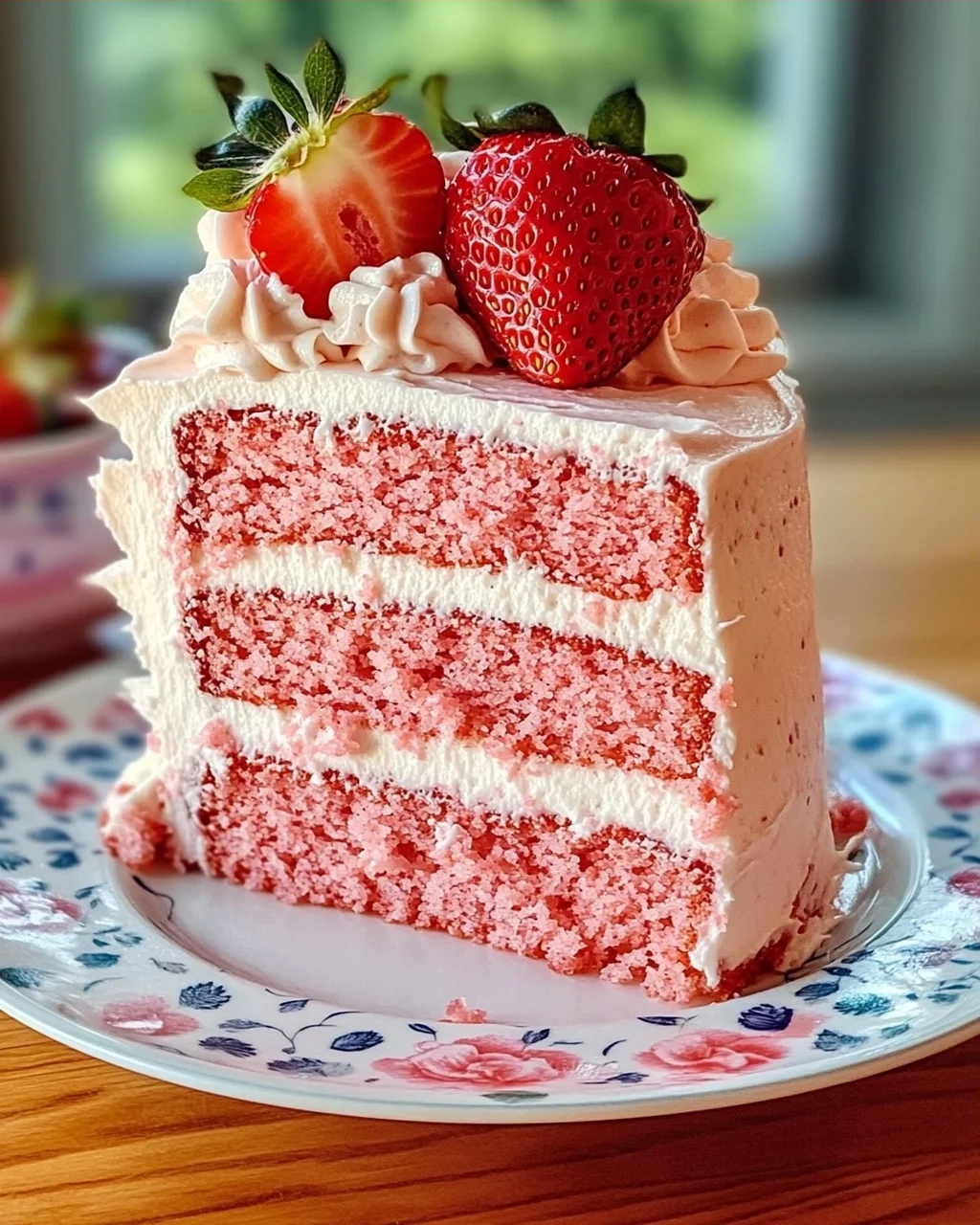 Dreischichtiger Erdbeerkuchen mit Frischkäse-Frosting