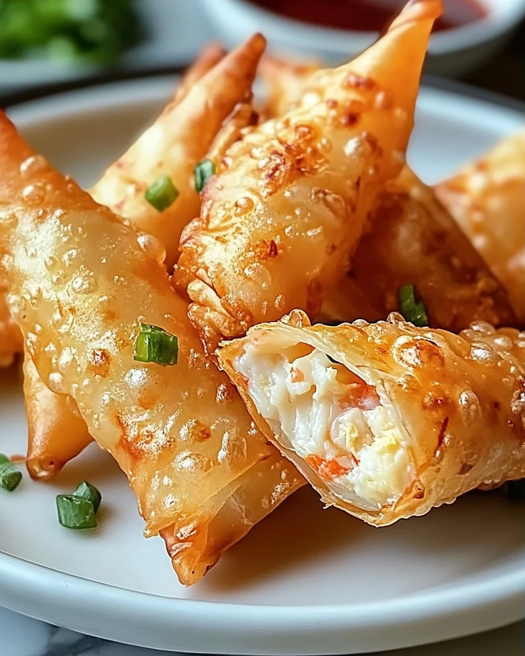 Einfache Reisblatt-Krabben-Rangoons