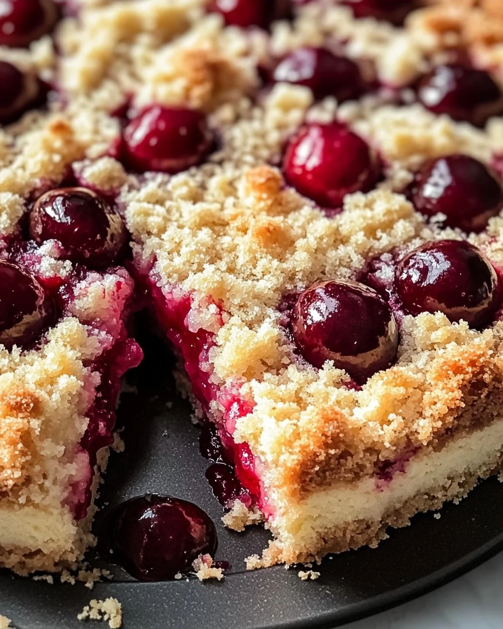 Einfacher und schneller Kirsch-Streusel-Kuchen