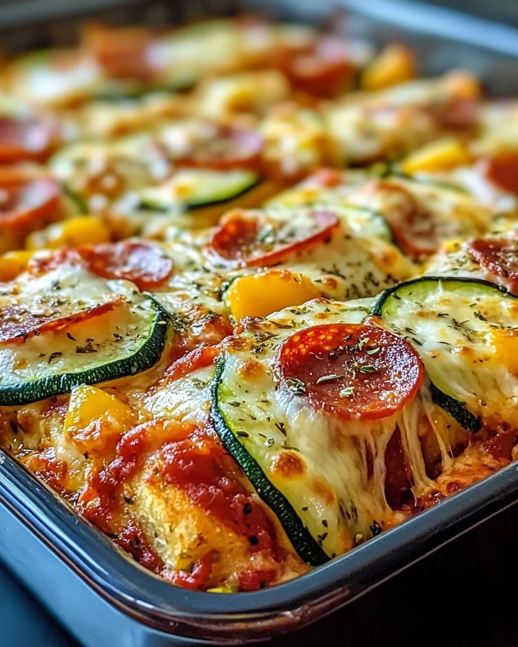 Einfaches Zucchini-Pizza-Auflauf-Abendessen ganz leicht