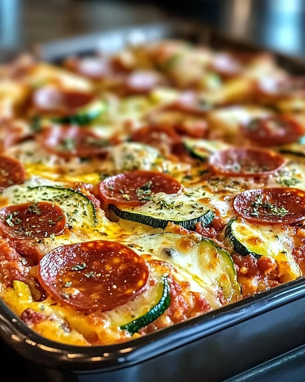 Einfaches Zucchini-Pizza-Auflauf-Abendessen ganz leicht