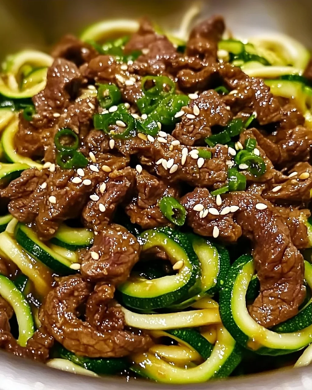 Geschmackvolle koreanische Rindfleisch-Zucchini-Nudeln für jeden Tag