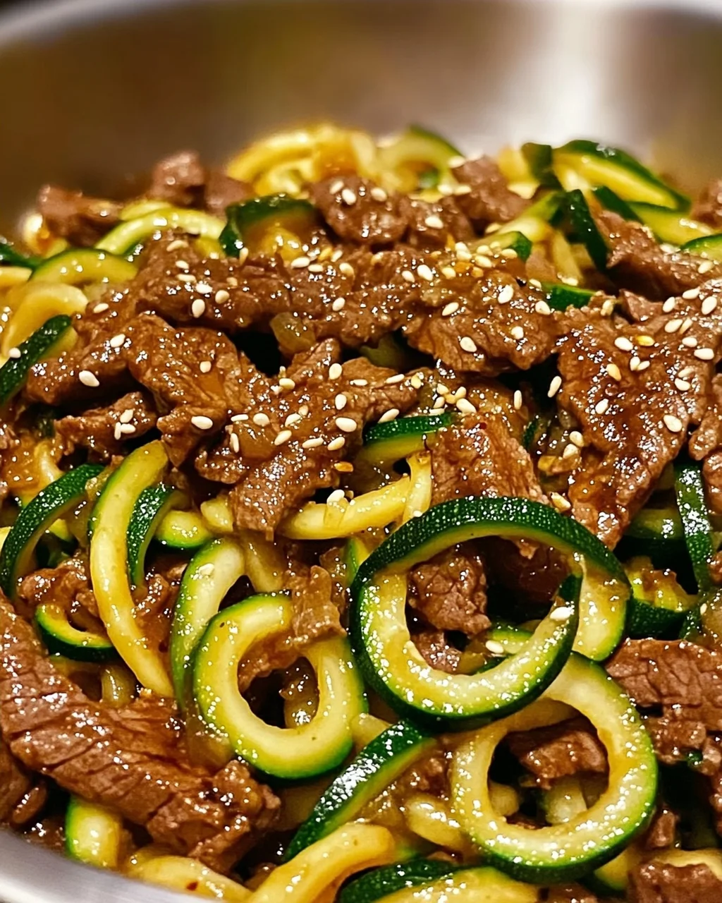 Geschmackvolle koreanische Rindfleisch-Zucchini-Nudeln für jeden Tag