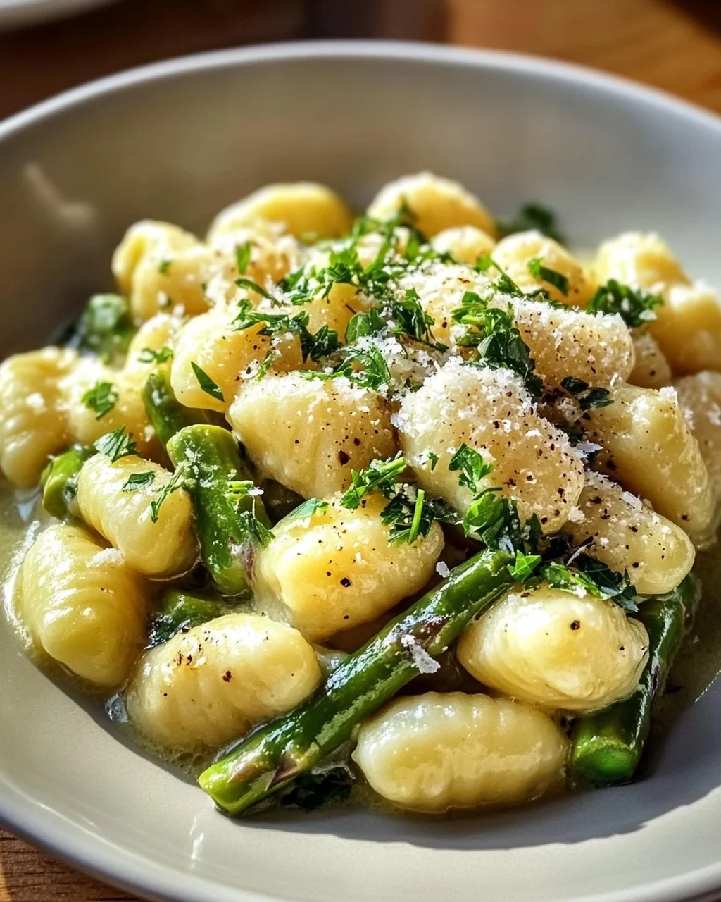 Gnocchi mit grünem Spargel
