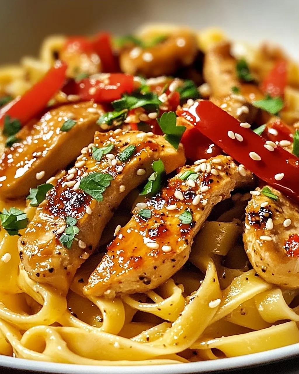 Honey Pepper Chicken Pasta: Süß-scharf & cremig lecker!