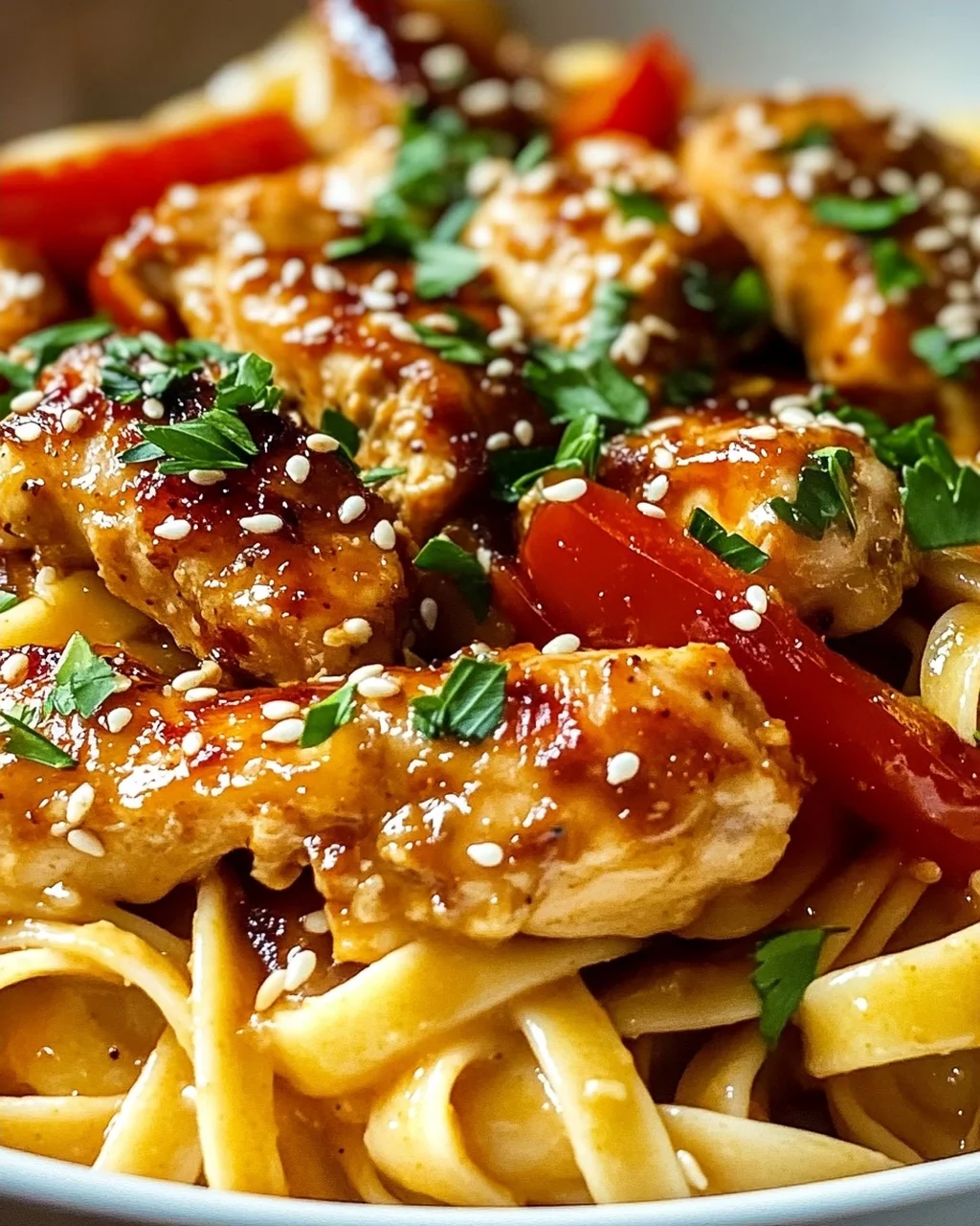 Honey Pepper Chicken Pasta: Süß-scharf & cremig lecker!