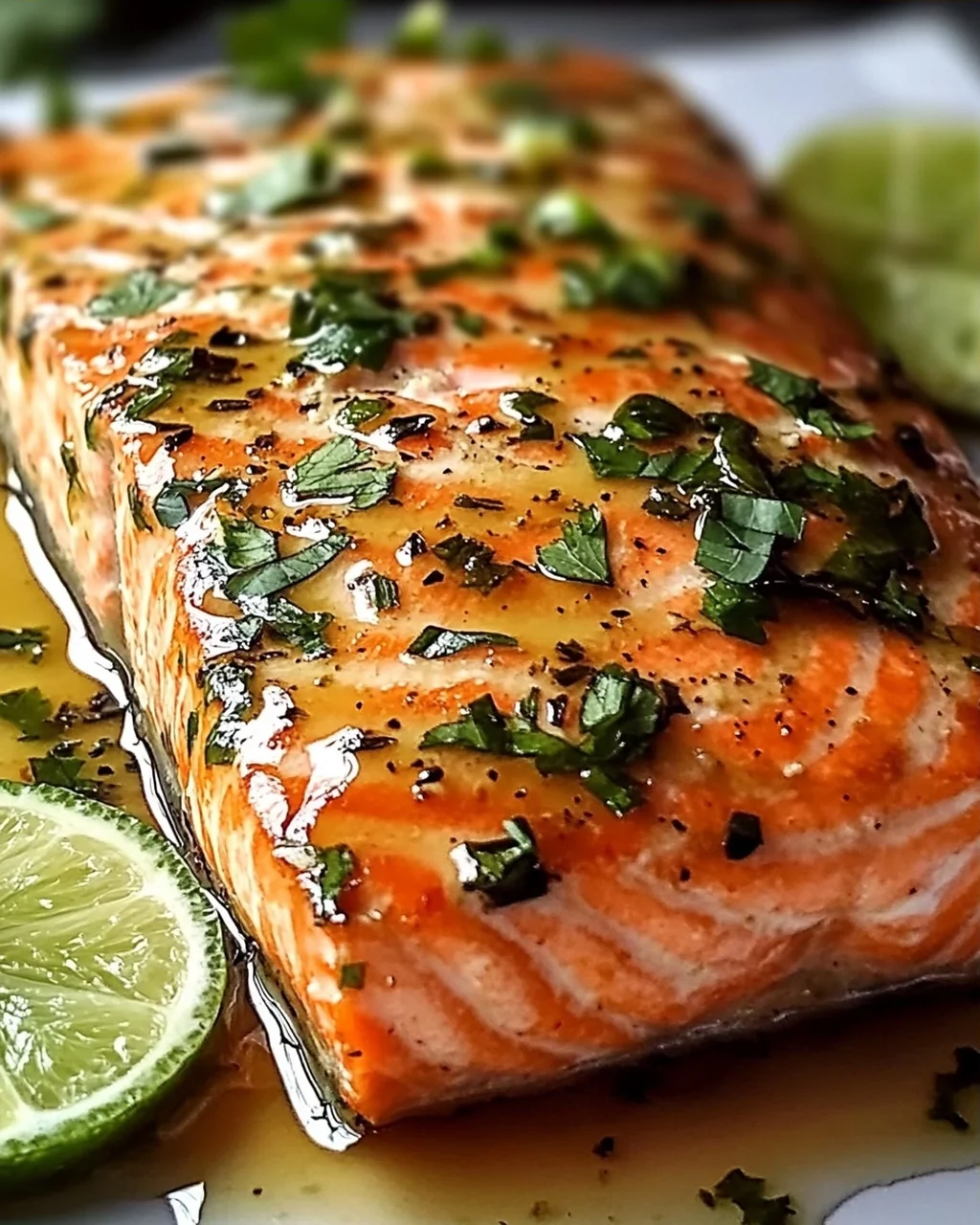 Honig-Limetten-Knoblauch-Butter gebackener Lachs Rezept