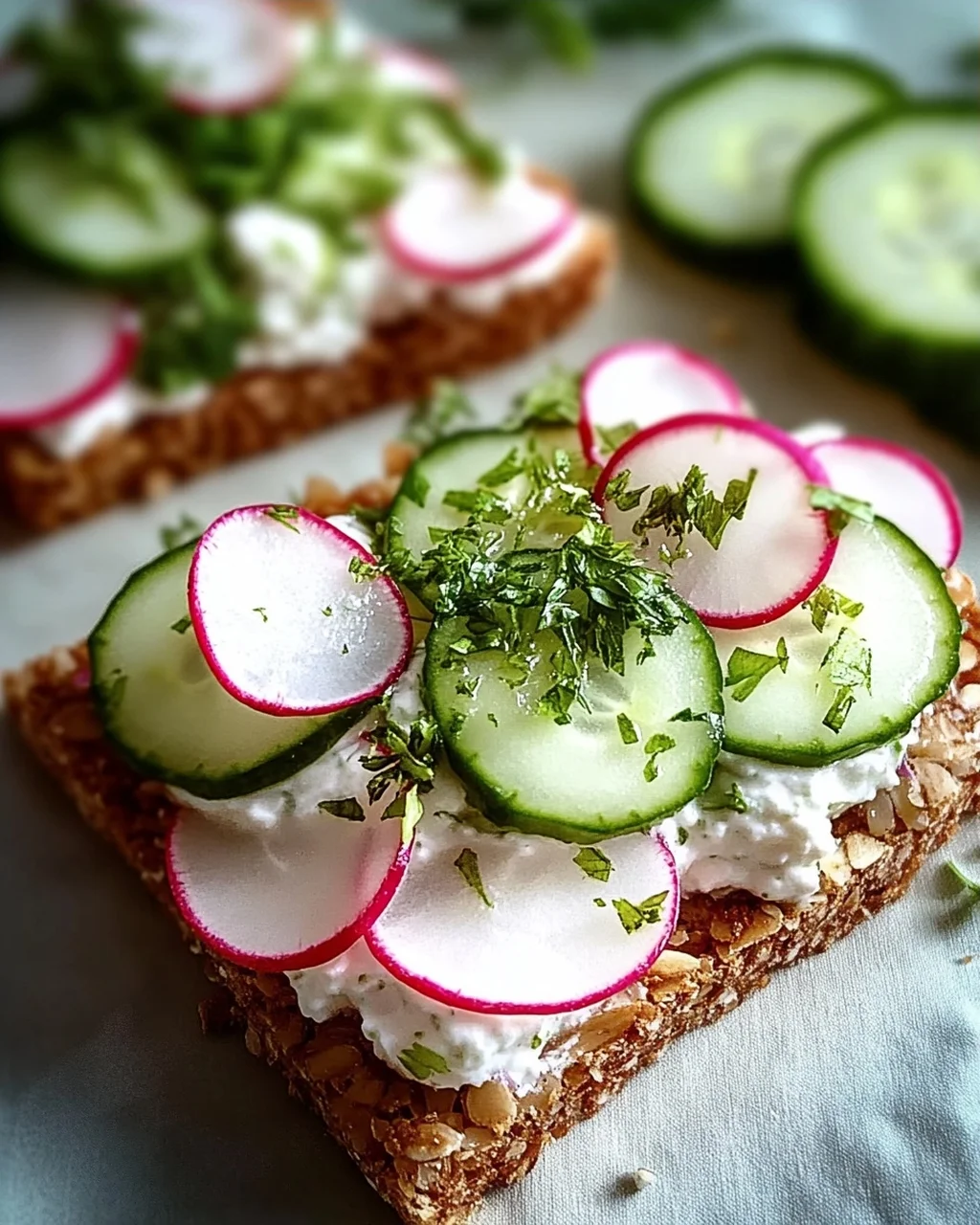 Knäckebrot mit Gurkenquark