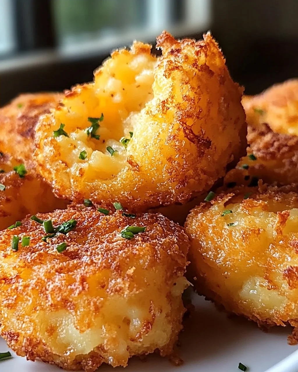 Knusprige Kartoffelpüree-Käse-Puffs