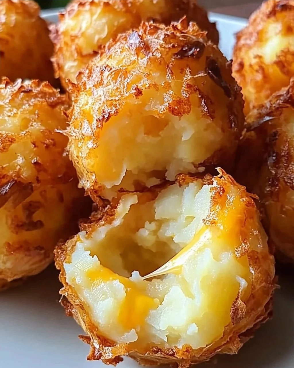 Knusprige Kartoffelpüree Käsebällchen