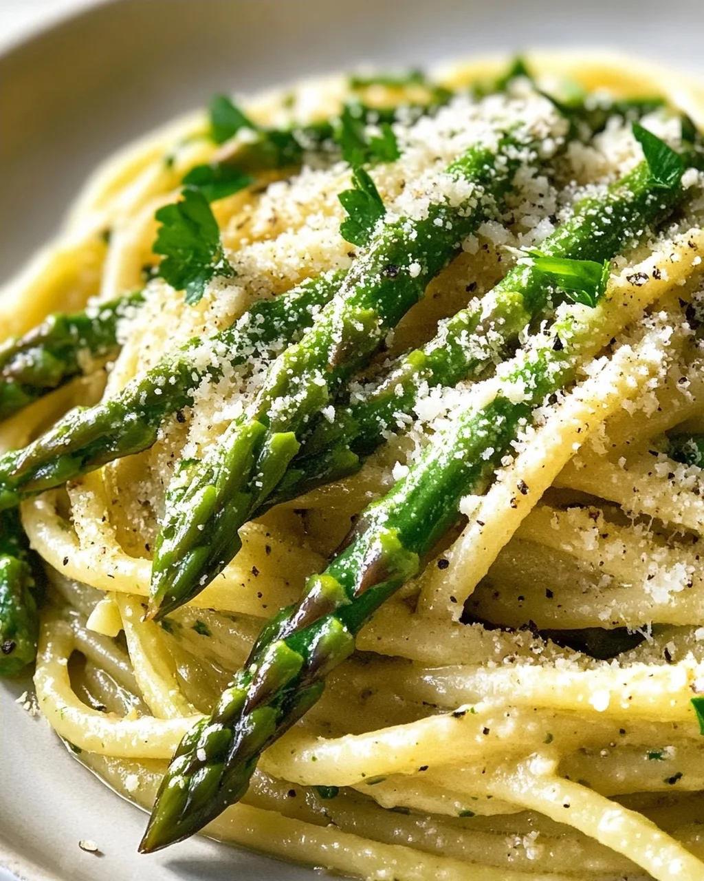 Leckere Spargel Pasta mit grünem Spargel - schnell & einfach!
