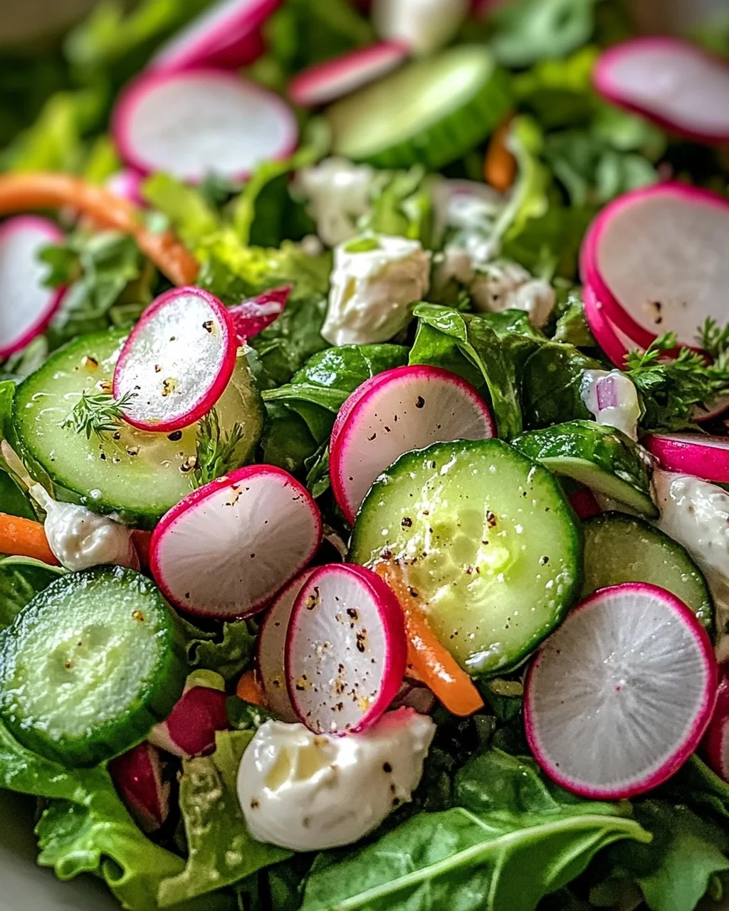 Leichter Frühlingssalat mit Radieschen & Joghurt-Dressing
