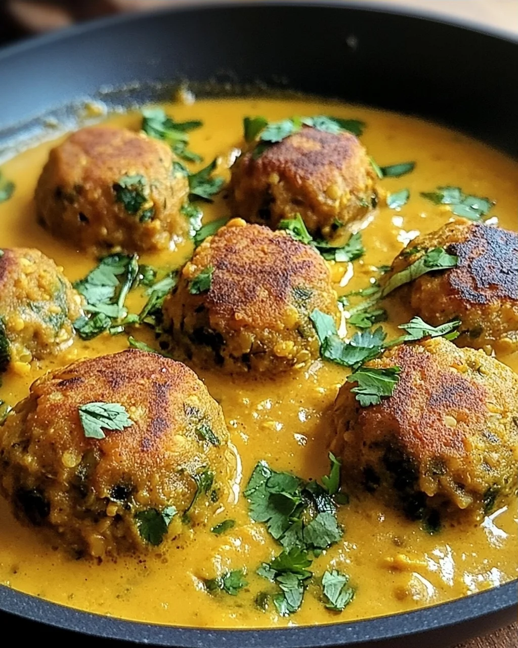 Linsenbällchen in Currysauce