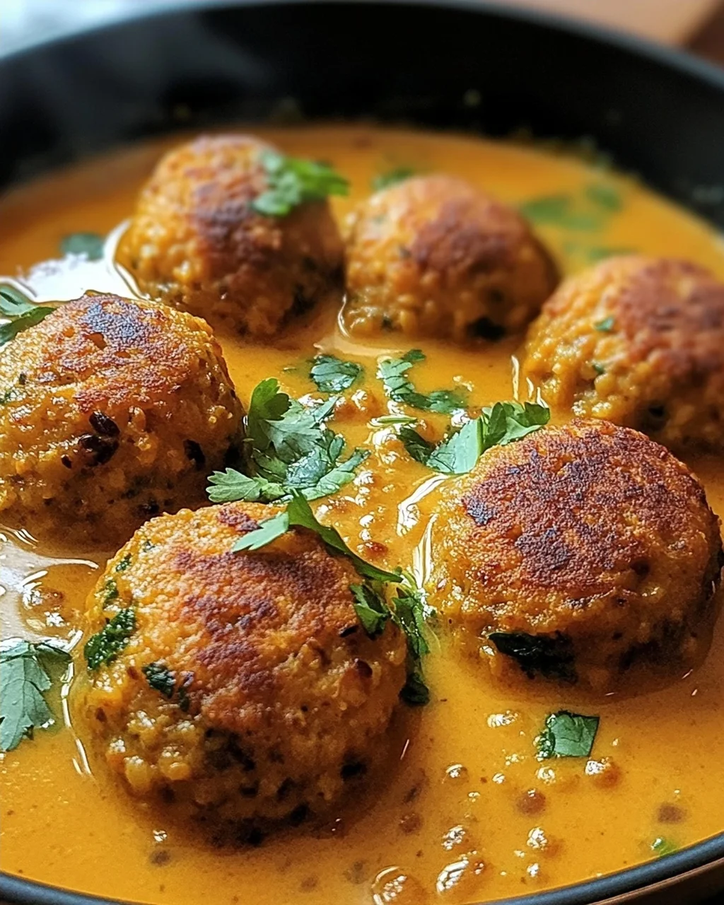 Linsenbällchen in Currysauce