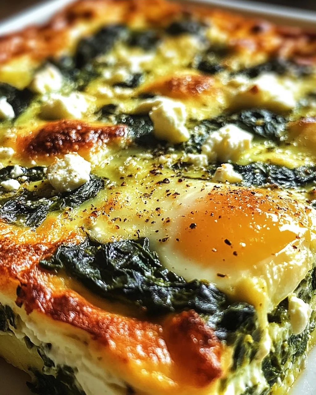 Low Carb Spinat-Auflauf mit Feta und Ei