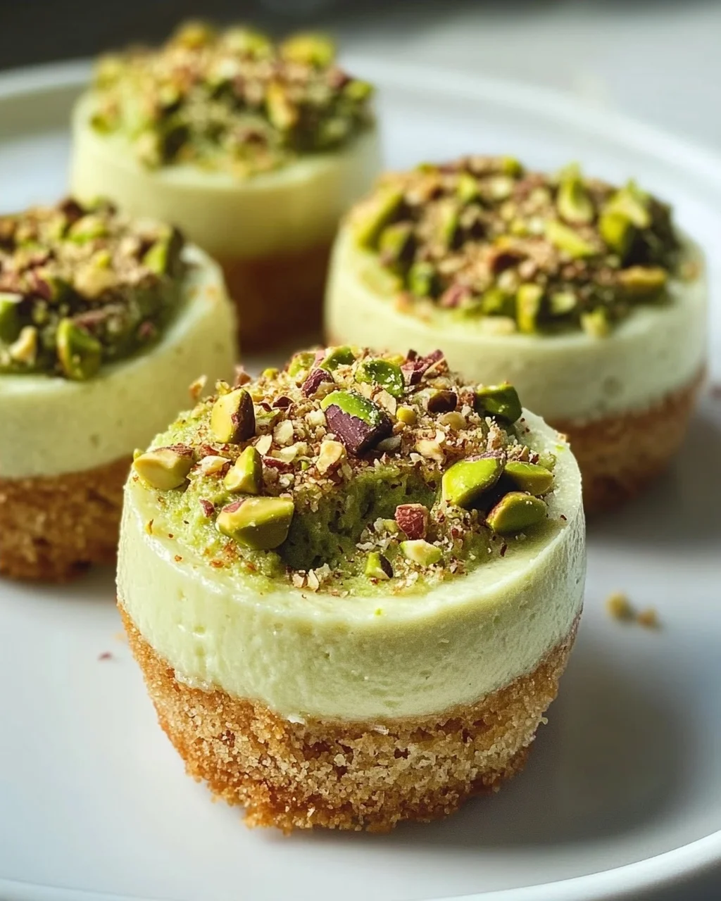 Mini Pistazien-Cheesecakes: Einfach aus der Muffinform