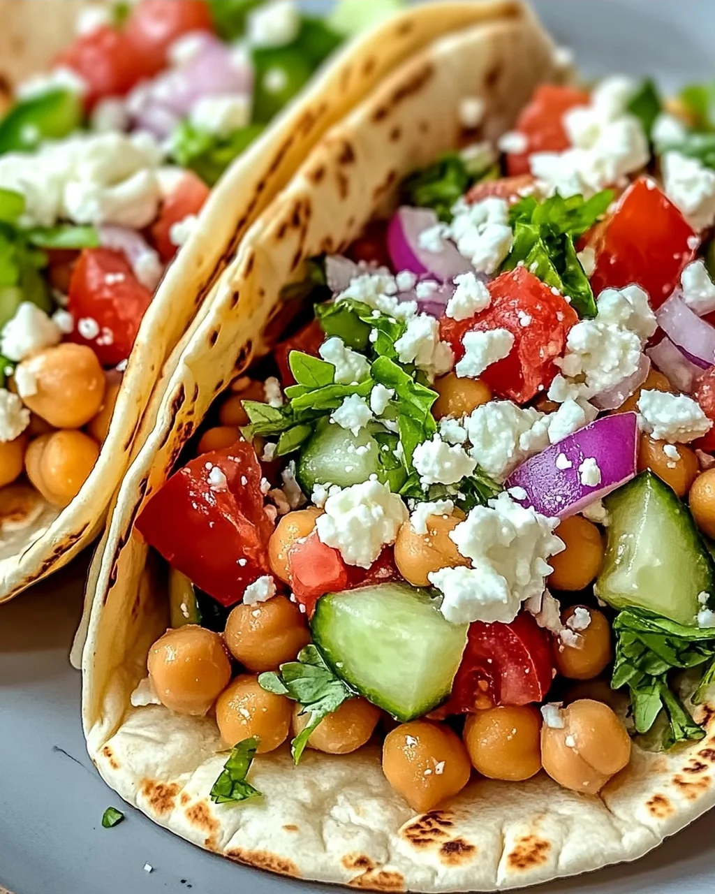 Mittelmeer Kichererbsen Pita Tacos für Jeden Tag