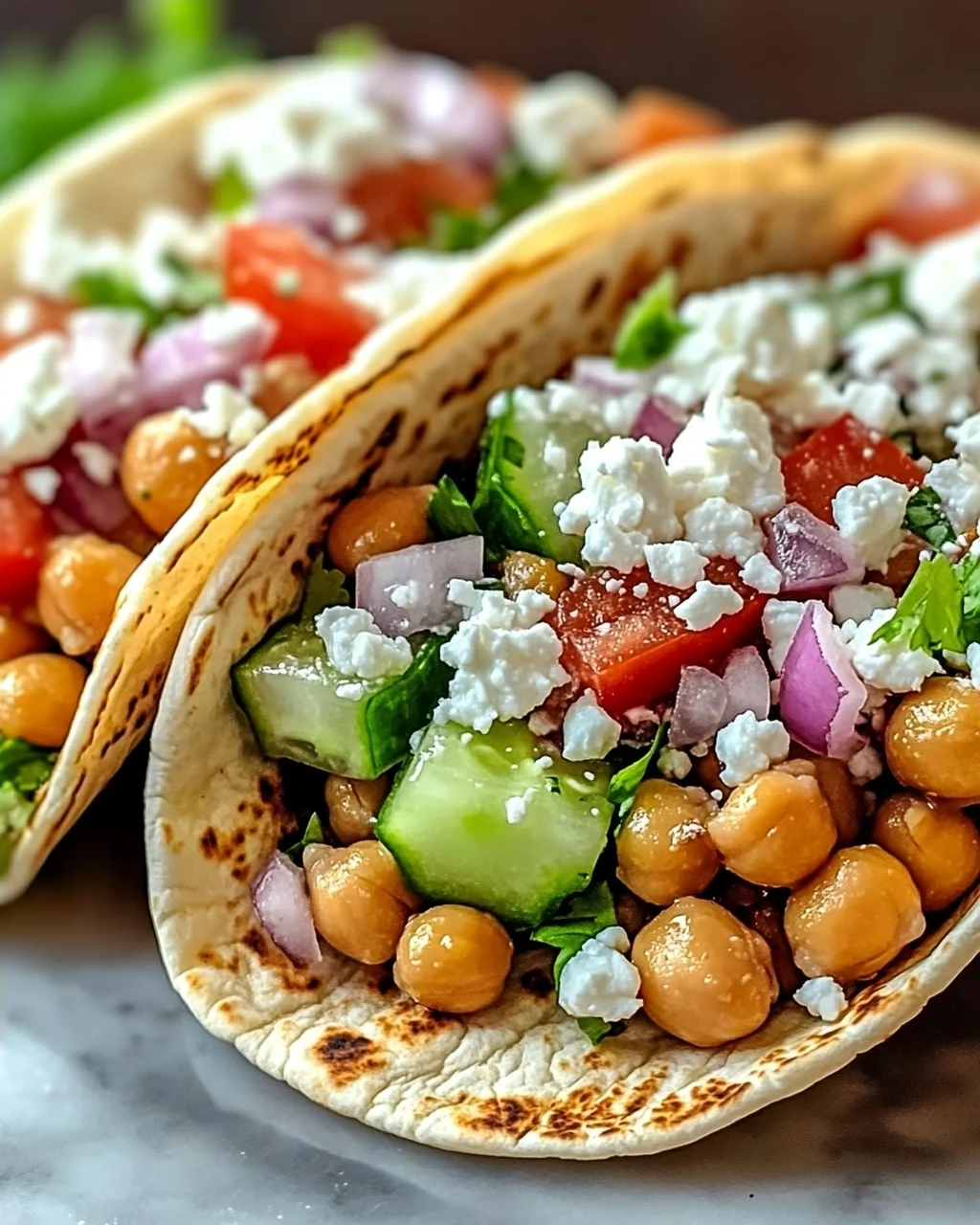 Mittelmeer Kichererbsen Pita Tacos für Jeden Tag