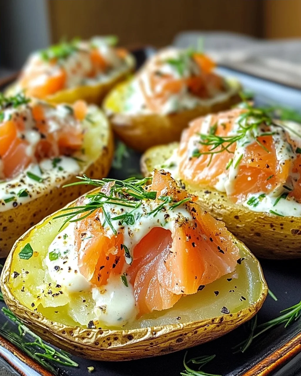 Ofenkartoffeln mit Räucherlachs