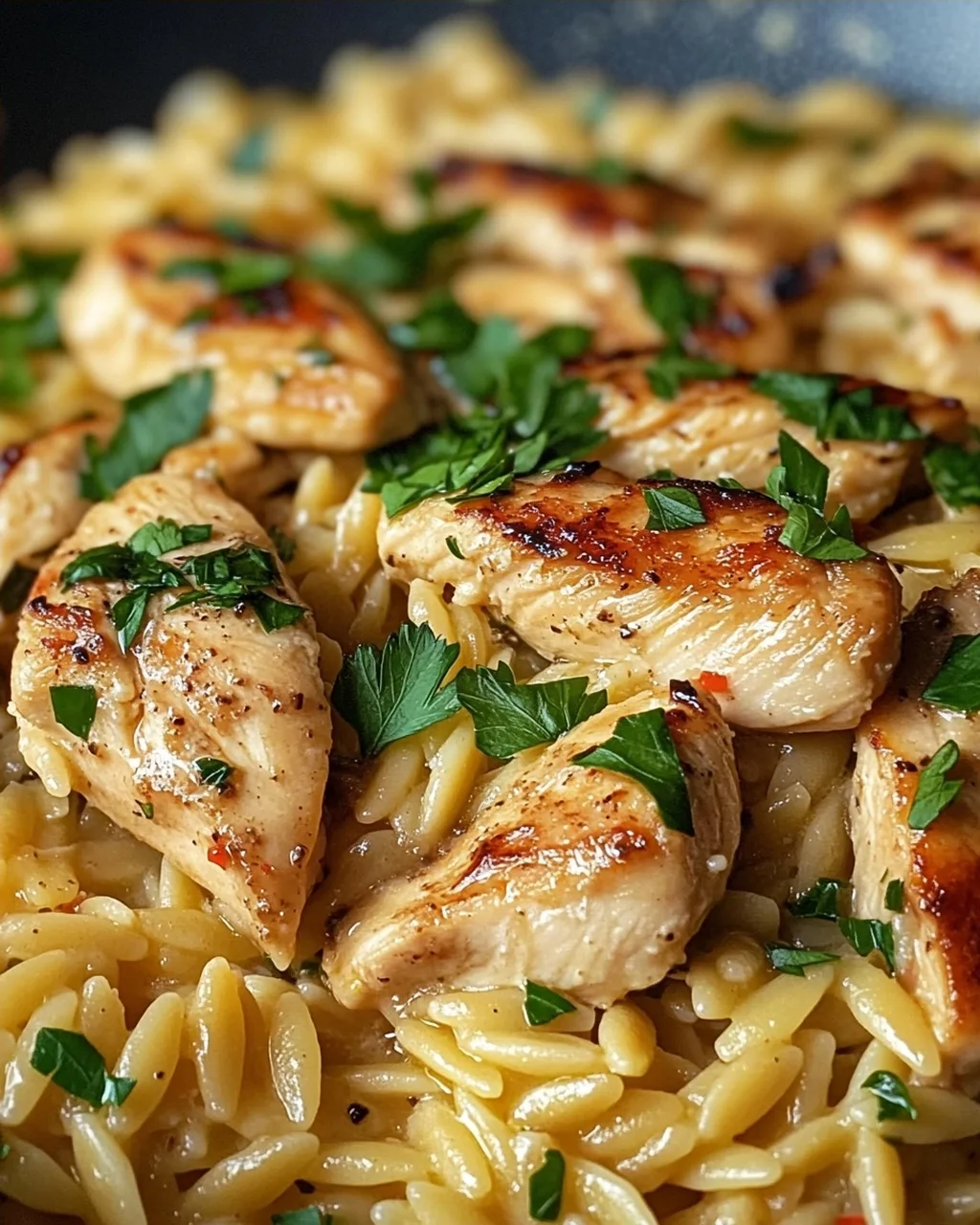 One Pot Orzo Pasta mit Hähnchen