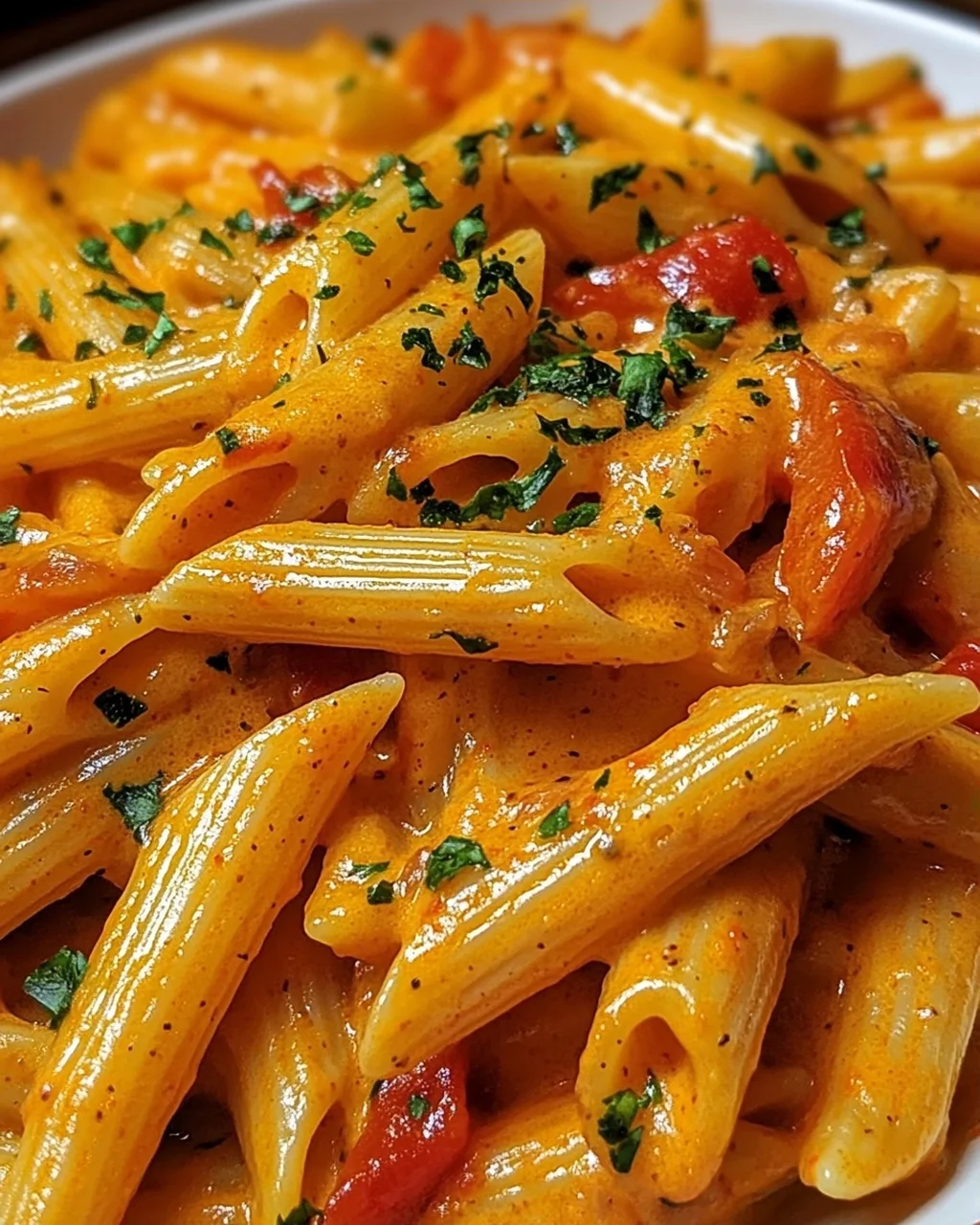 Penne in cremiger Paprikasoße