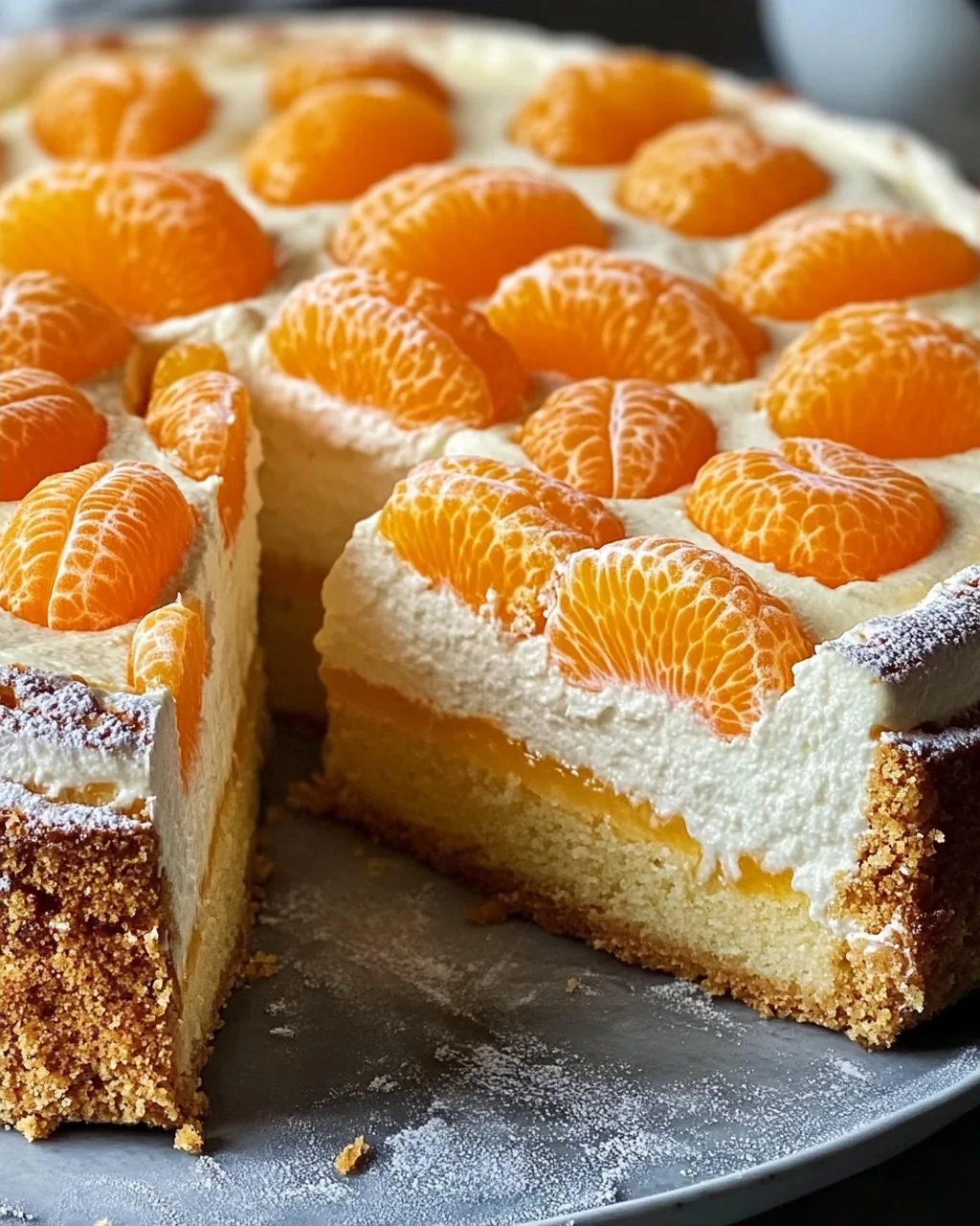 Quarkkuchen mit Mandarinen