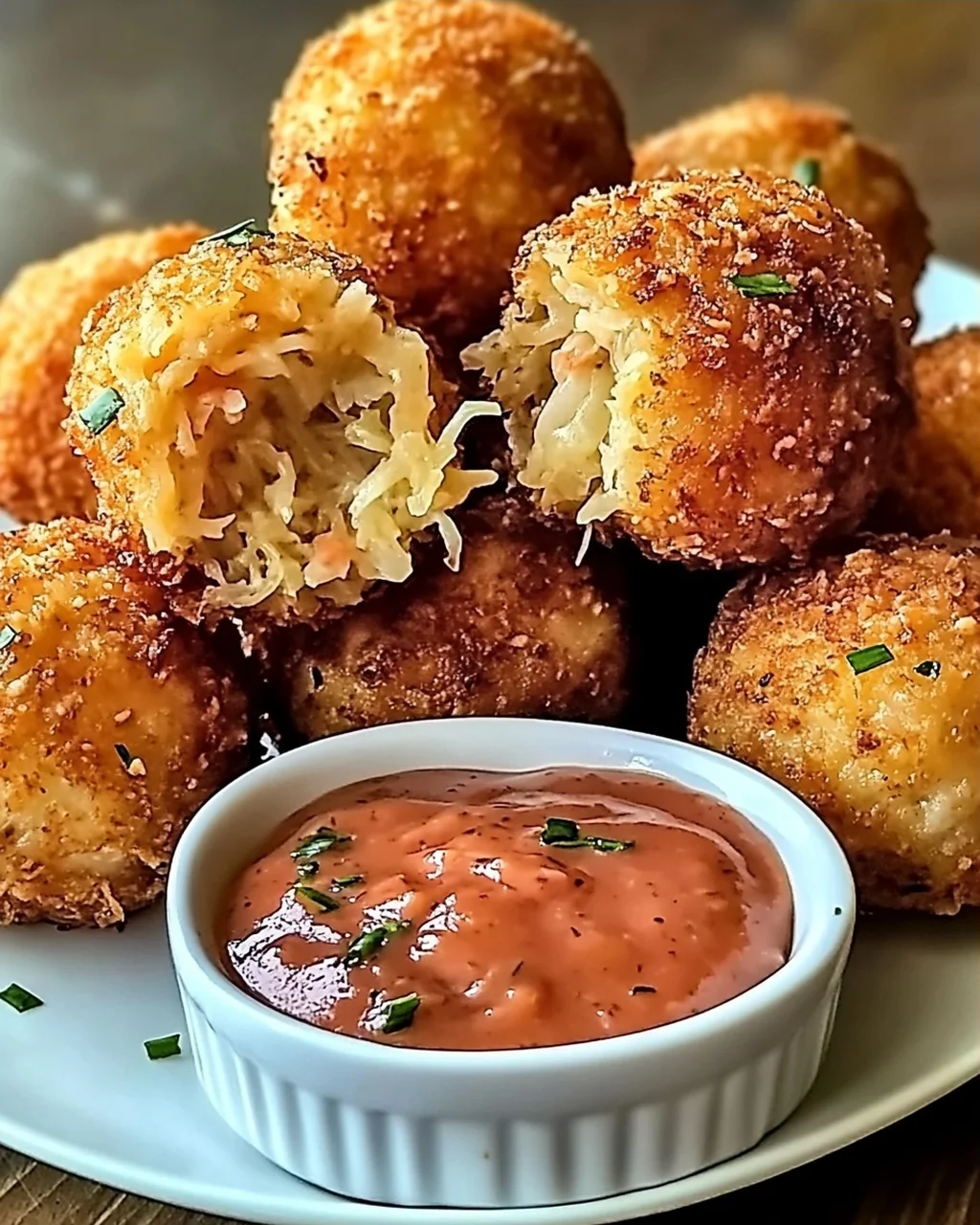 Reuben-Bällchen mit würziger Tausendinseldip-Sauce