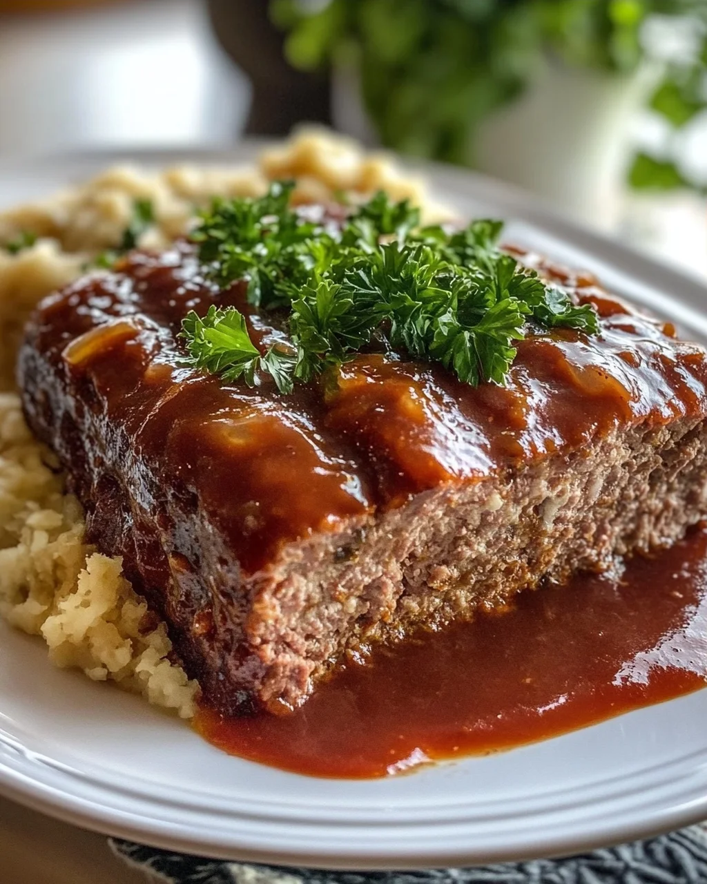 Saftiger Hackbraten mit Sauce