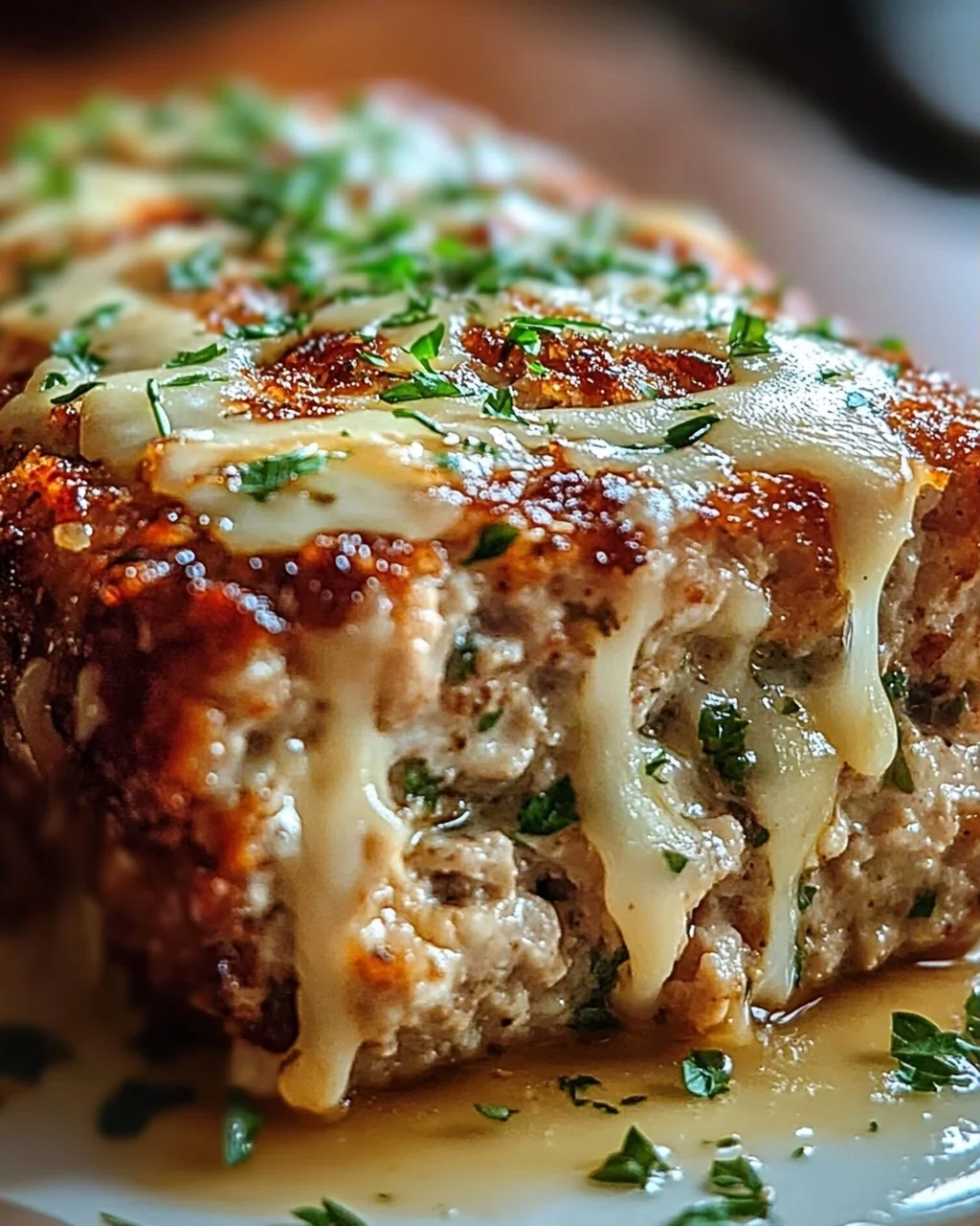 Saftiger Knoblauch-Parmesan-Hühnchen-Fleischlaib Rezept