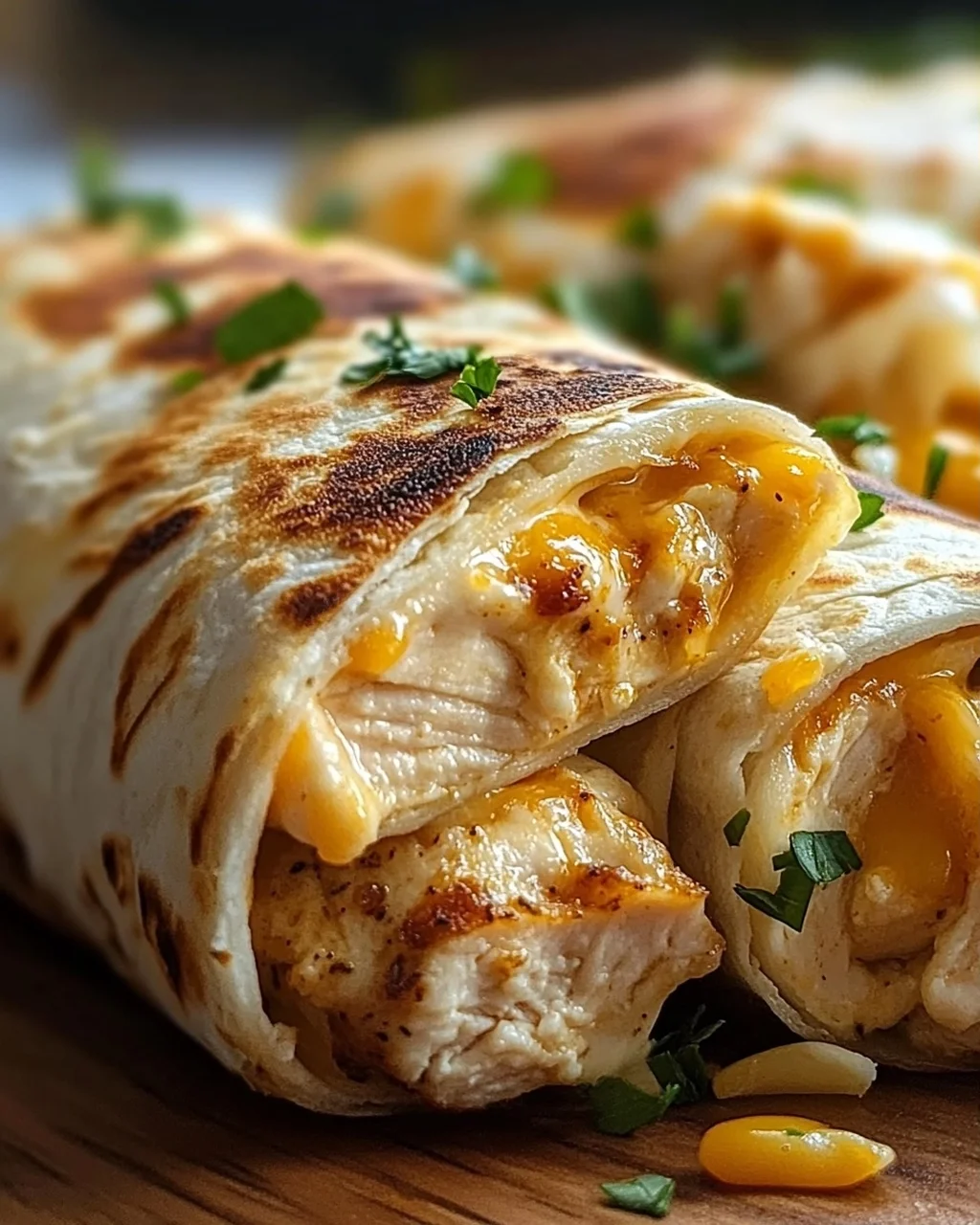 Schnelle Käse-Knoblauch Hähnchen Wraps