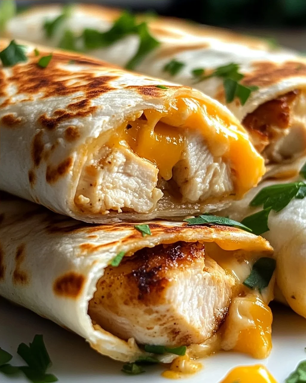 Schnelle Käse-Knoblauch Hähnchen Wraps
