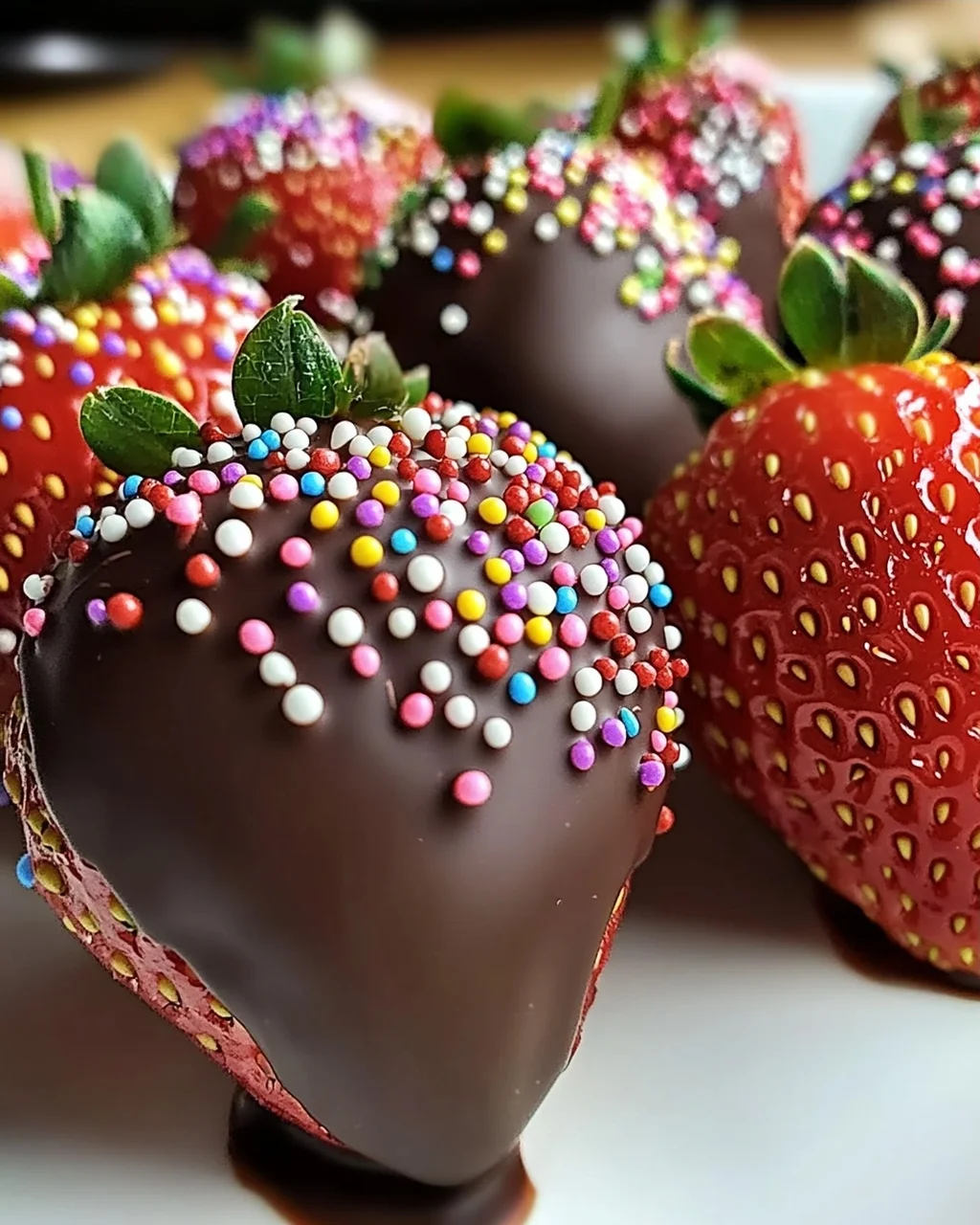 Schokoladenüberzogene Erdbeeren für den perfekten Genuss