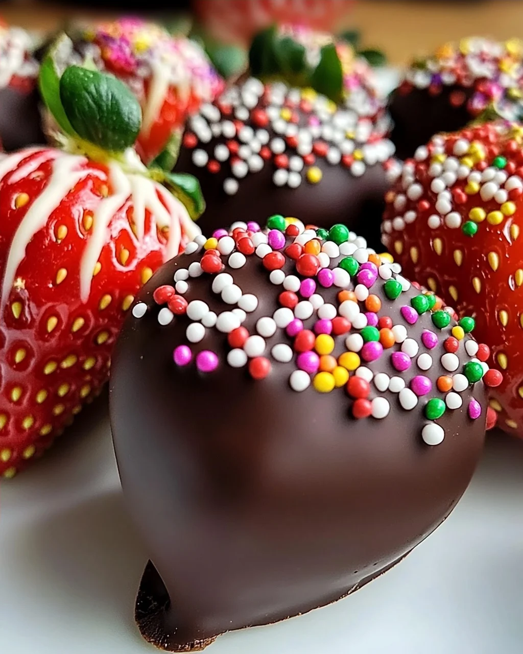 Schokoladenüberzogene Erdbeeren für den perfekten Genuss