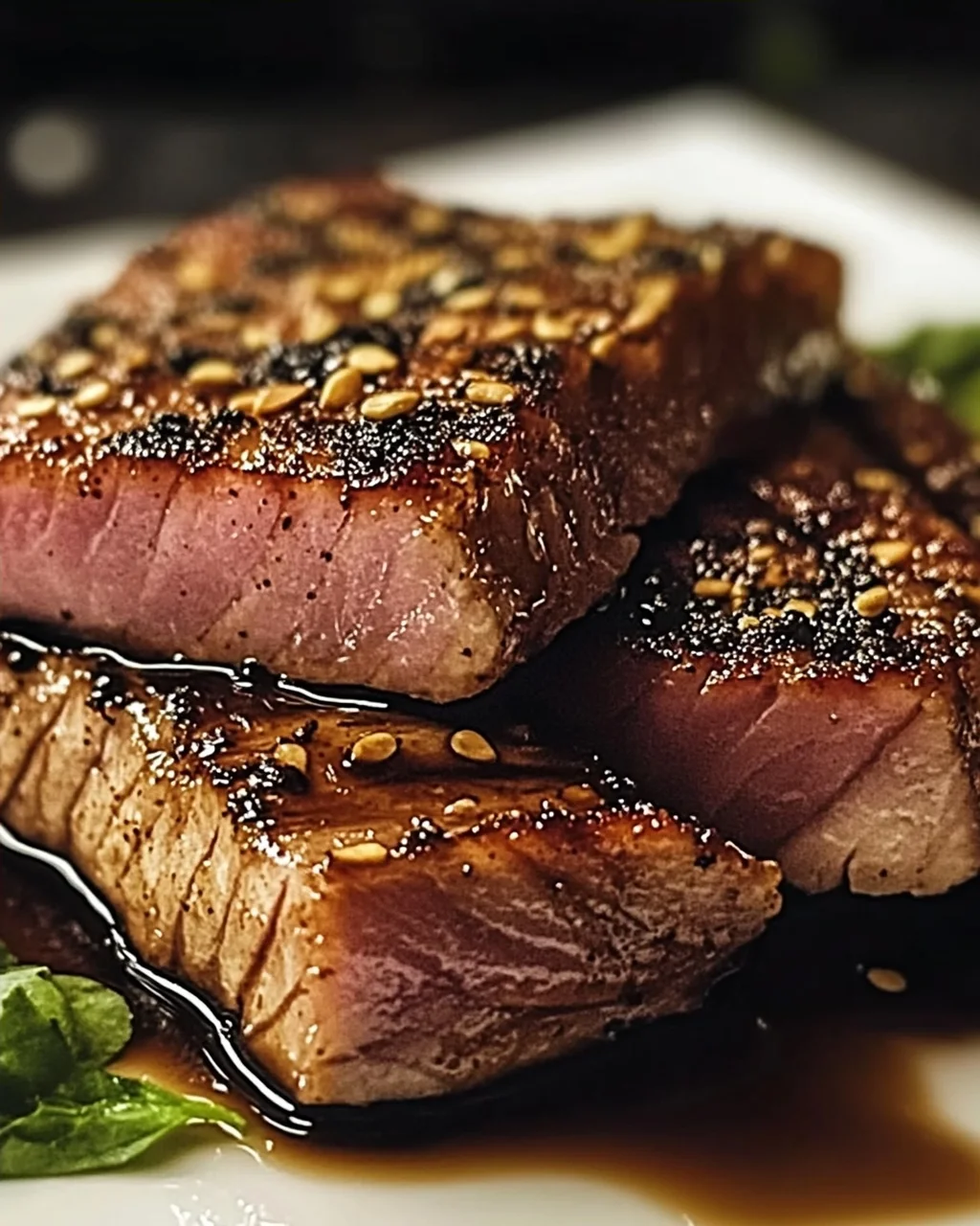 Schwarze Balsamico-Thunfischsteaks schnell zubereiten