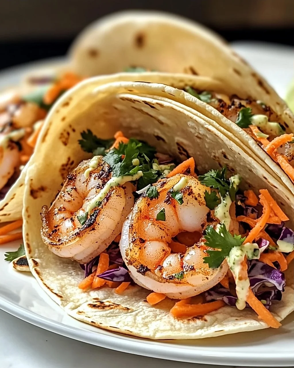 Schwarze Garnelen Tacos mit Slaw für jeden Anlass