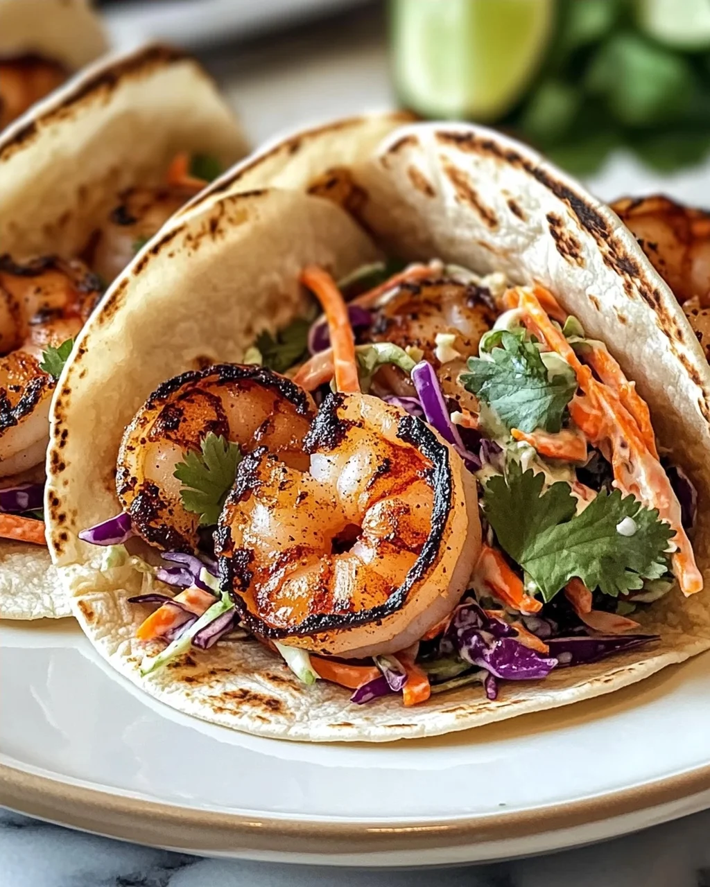 Schwarze Garnelen Tacos mit Slaw für jeden Anlass