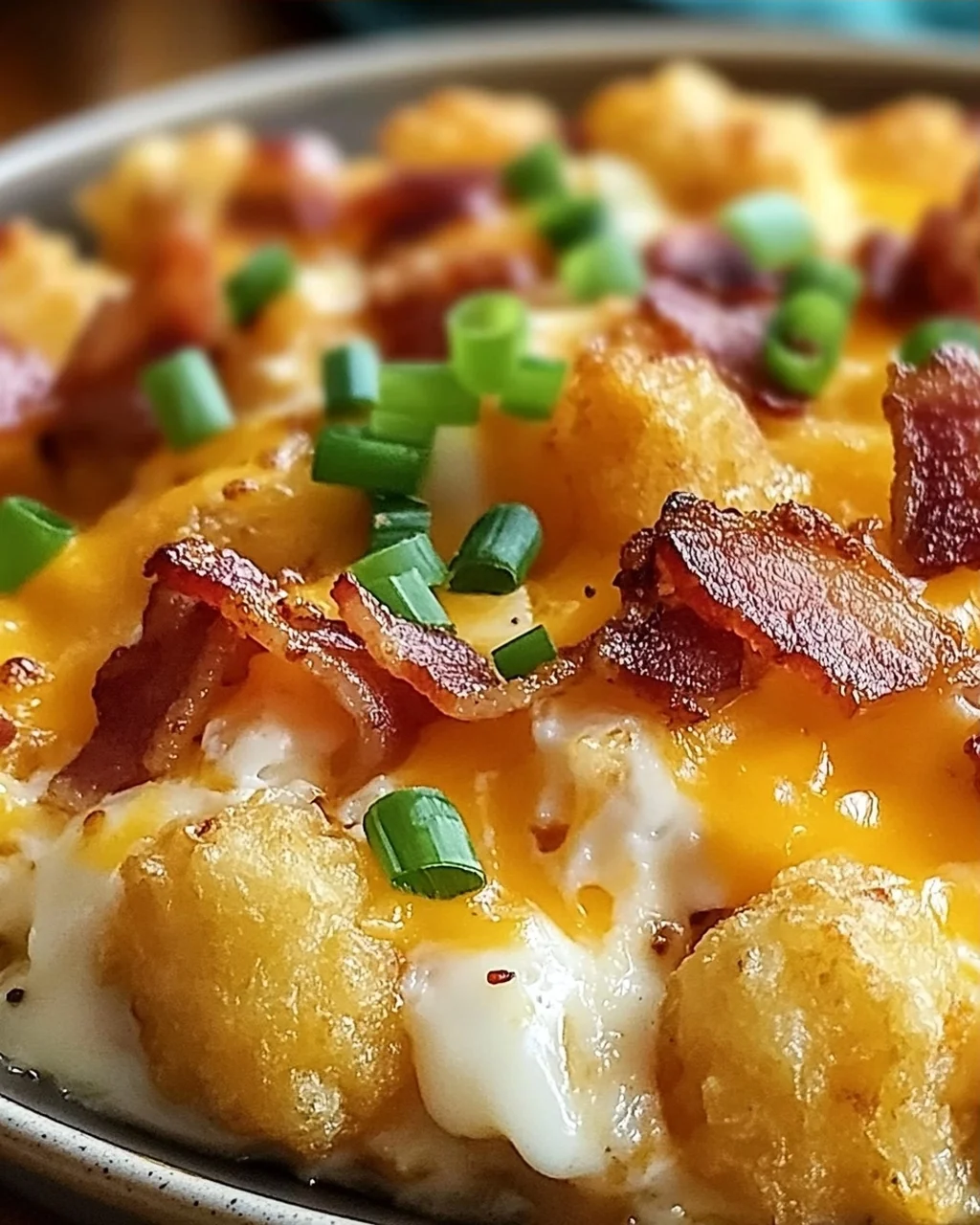 Speck und Ei Tater Tot Auflauf für Frühstücksliebe