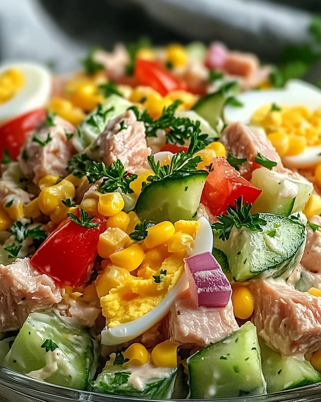 Thunfischsalat mit Ei und Gurke