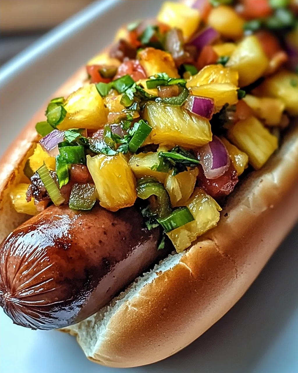 Tropische Rinder-Hotdogs mit Insel-Flair genießen
