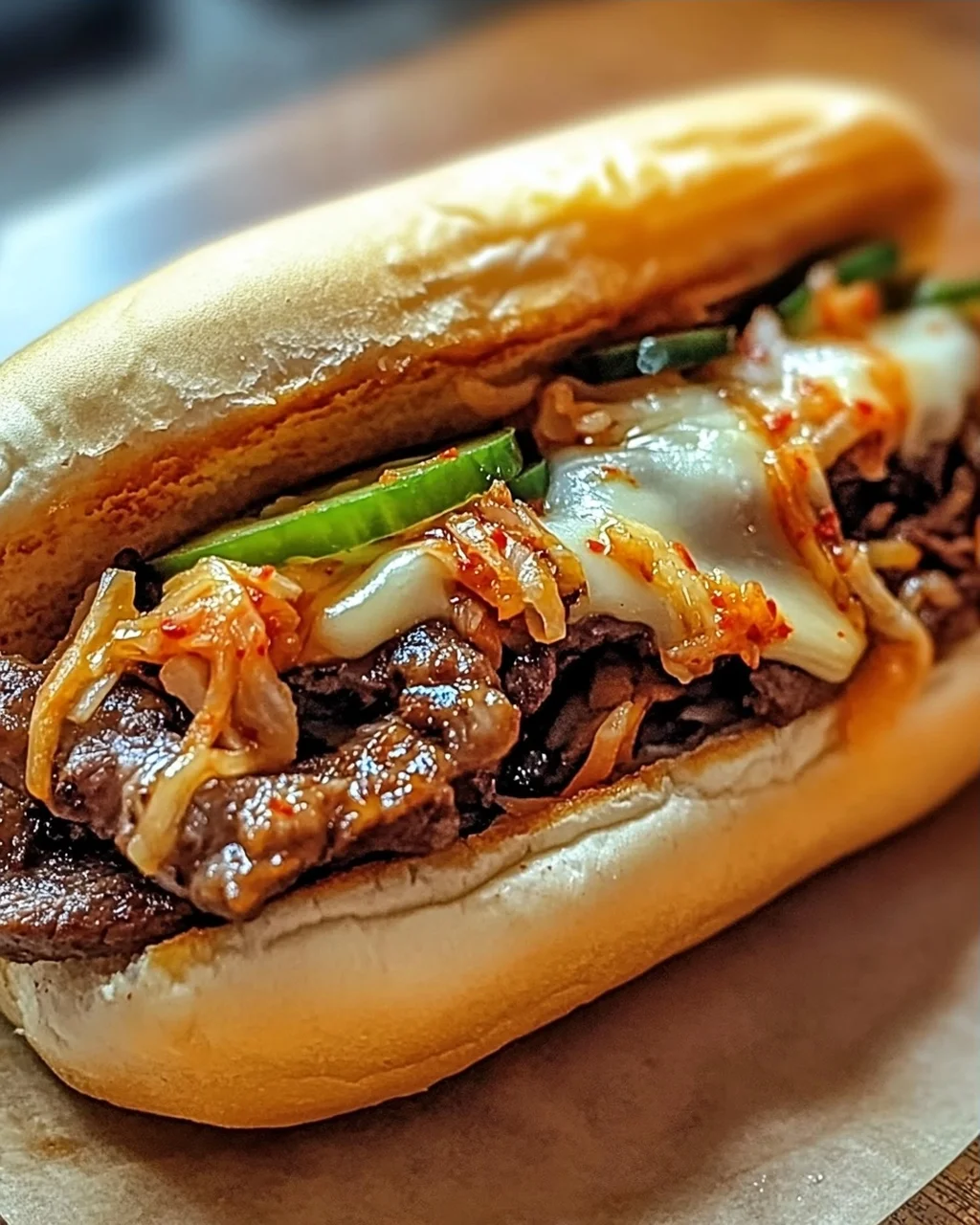 Unwiderstehliches koreanisch inspiriertes Kimchi Bulgogi Cheesesteak