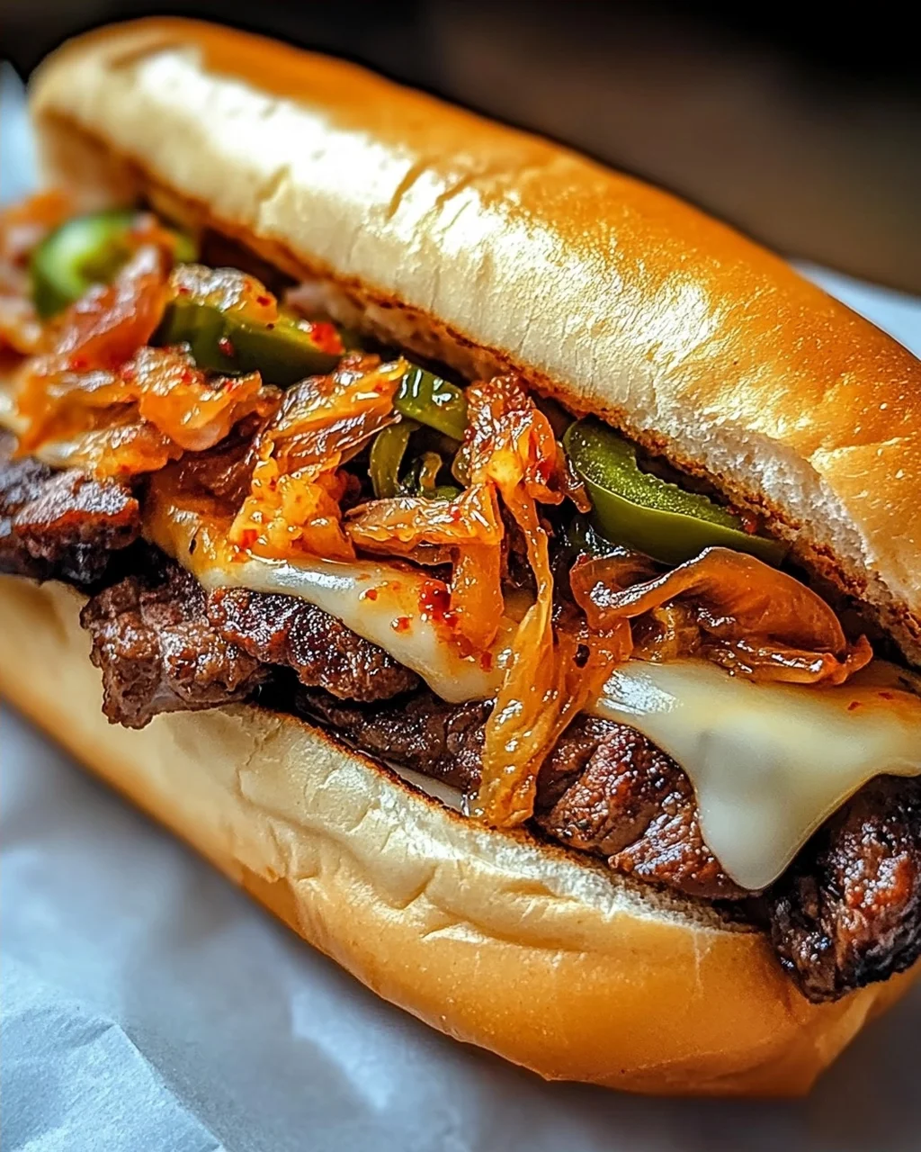 Unwiderstehliches koreanisch inspiriertes Kimchi Bulgogi Cheesesteak