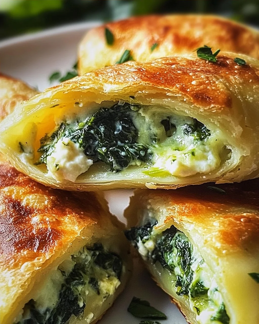 Vegane Kartoffeltaschen mit Spinat-Frischkäse-Füllung