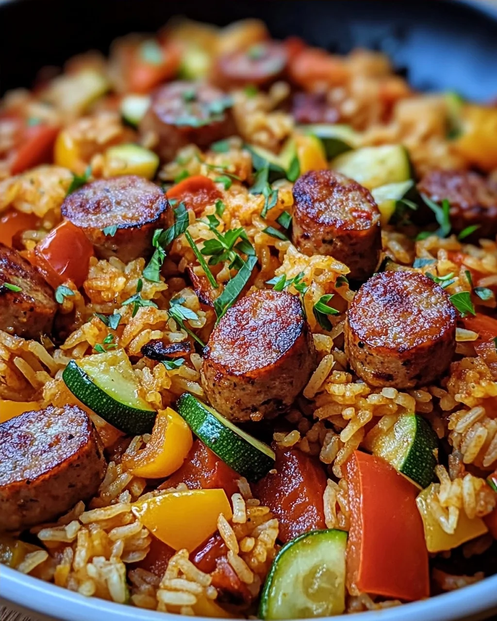 Wurst Reis Pfanne