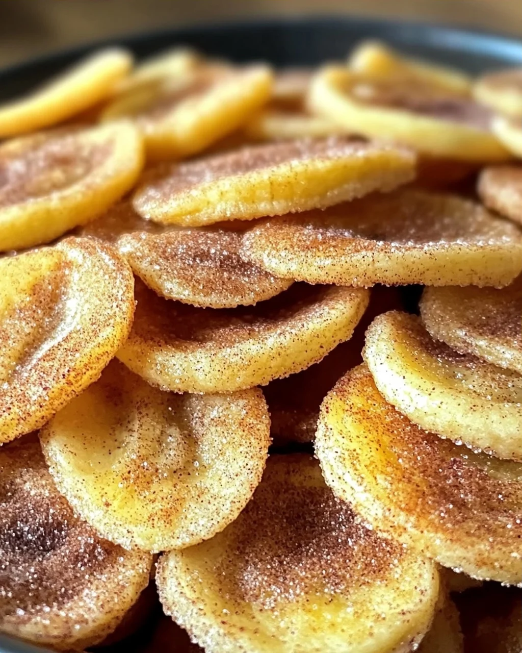 Zimt-Zucker-Luftfritteuse-Bananenchips für Snacks